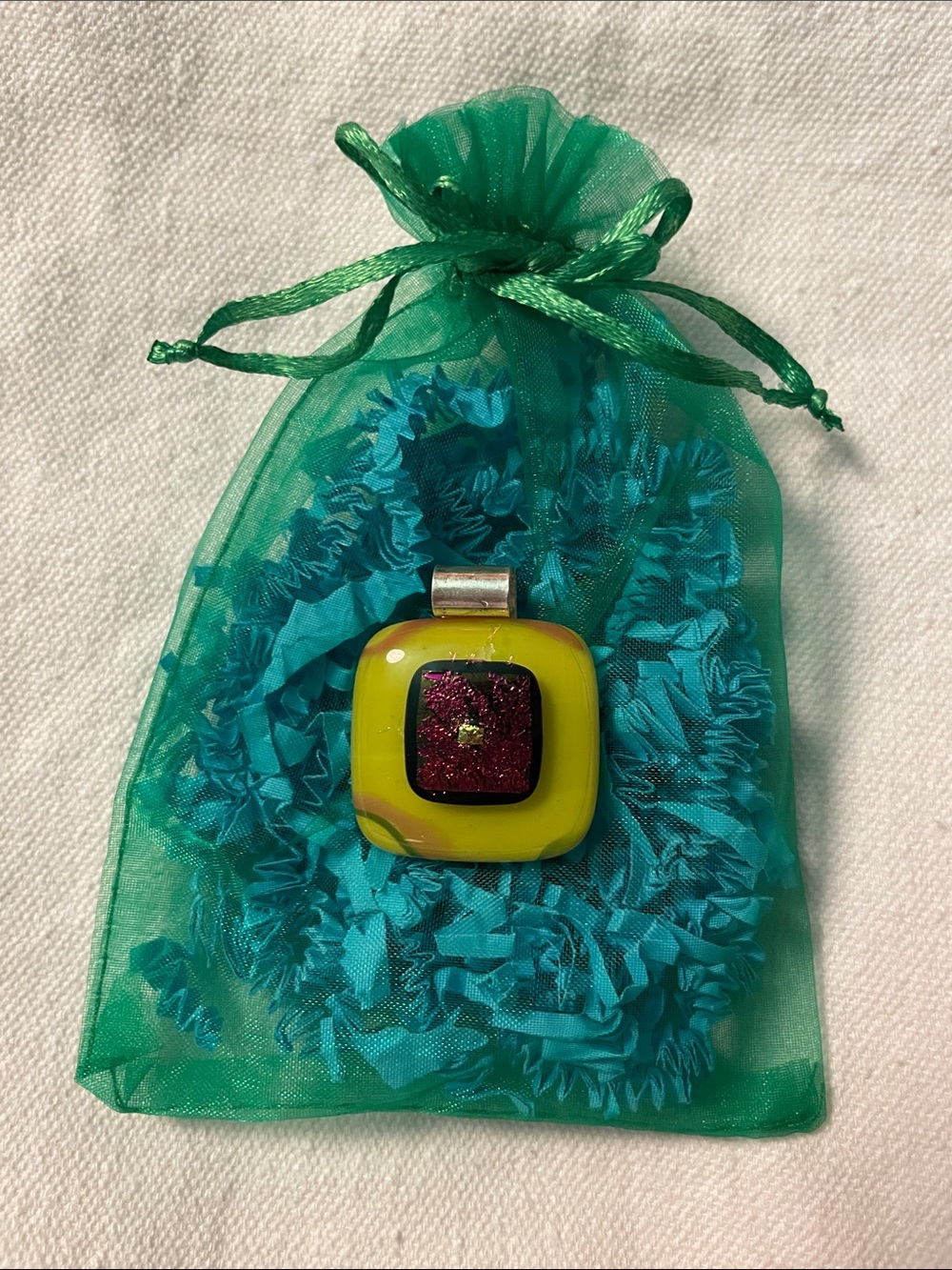 Handmade Dichroic Glass Pendant